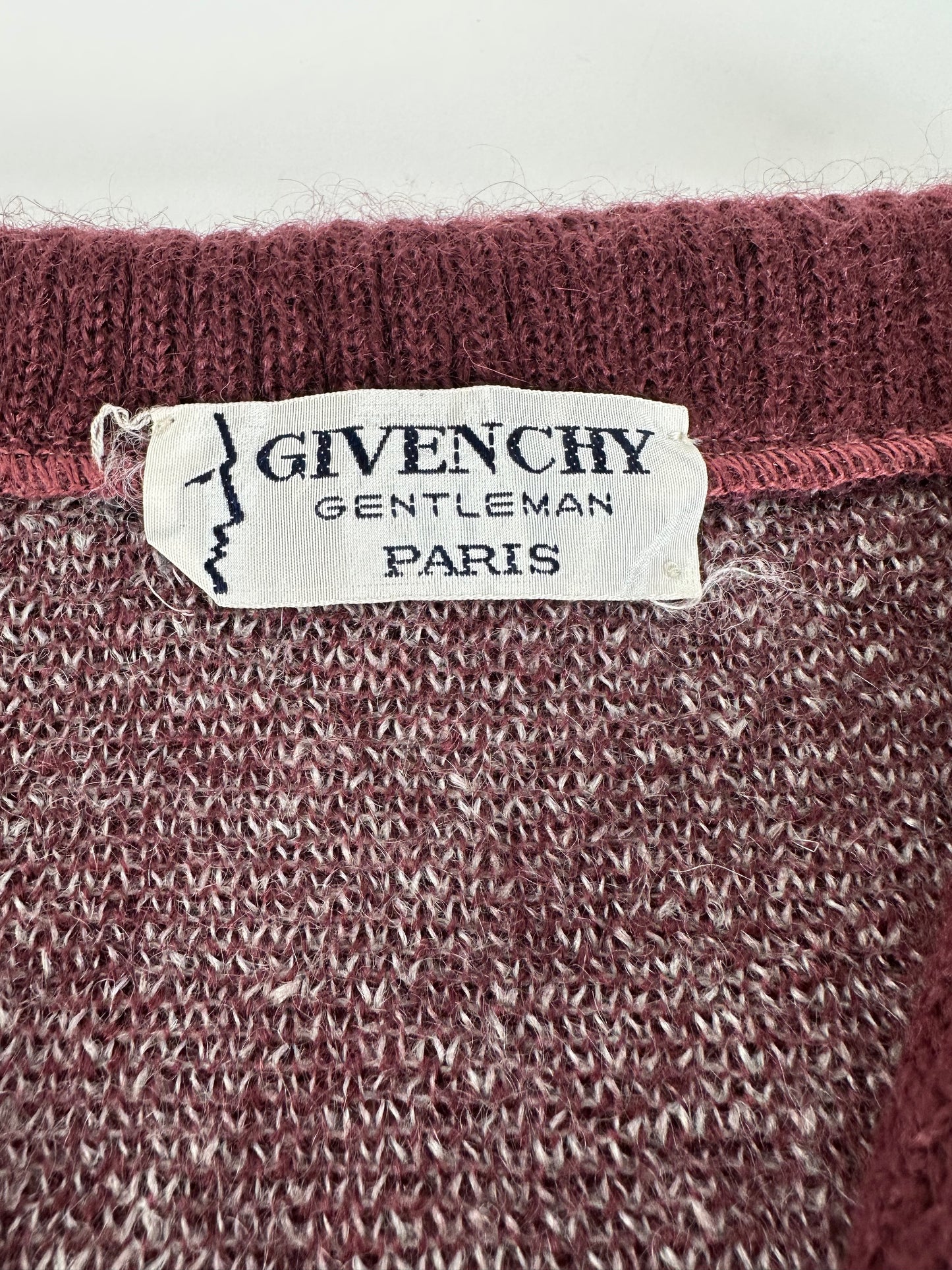 Vintage Givenchy Gentleman Knitwear Sweater Burgundy L