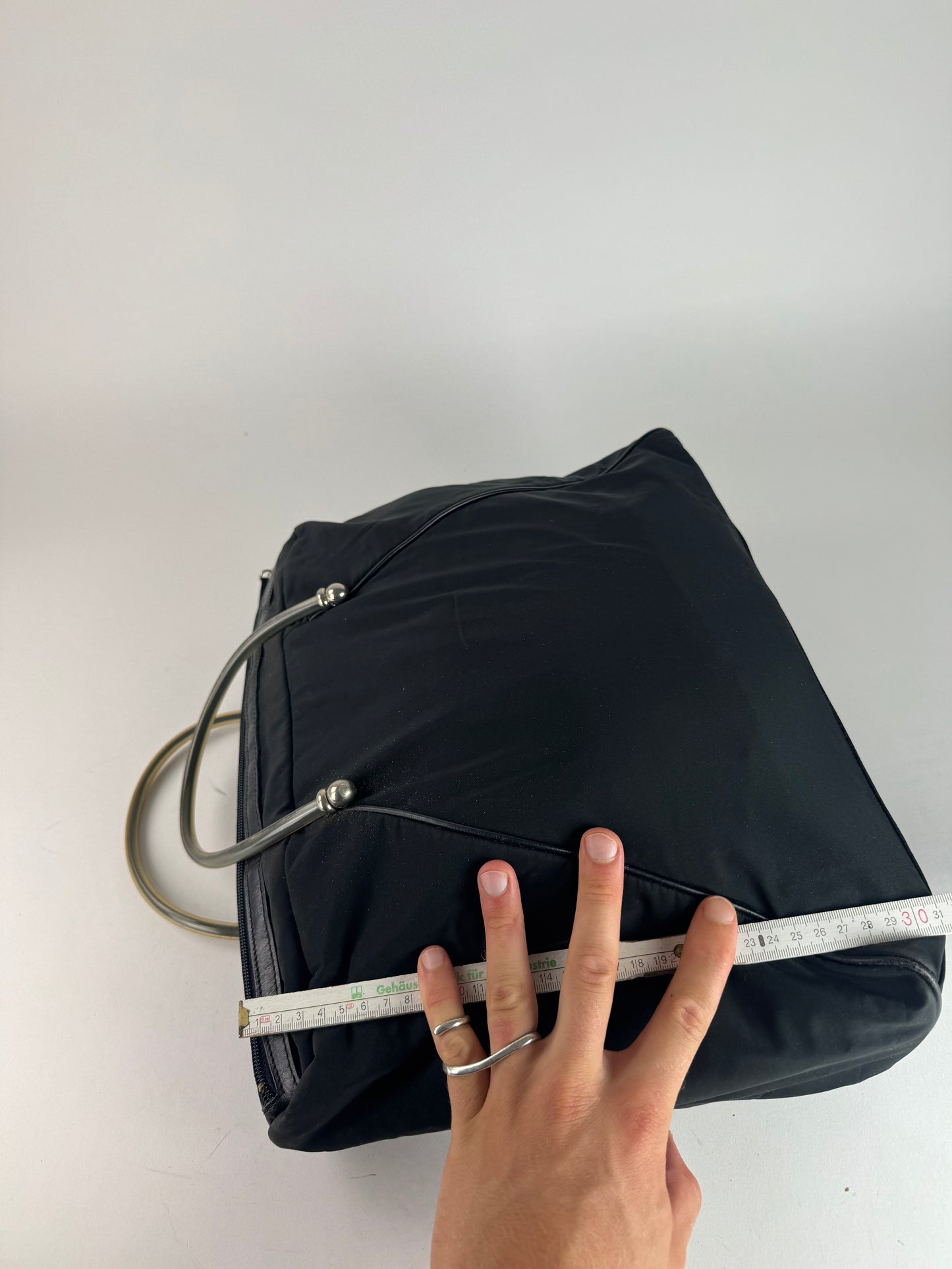 Vintage Loewe Madrid Canvas Handbag Black