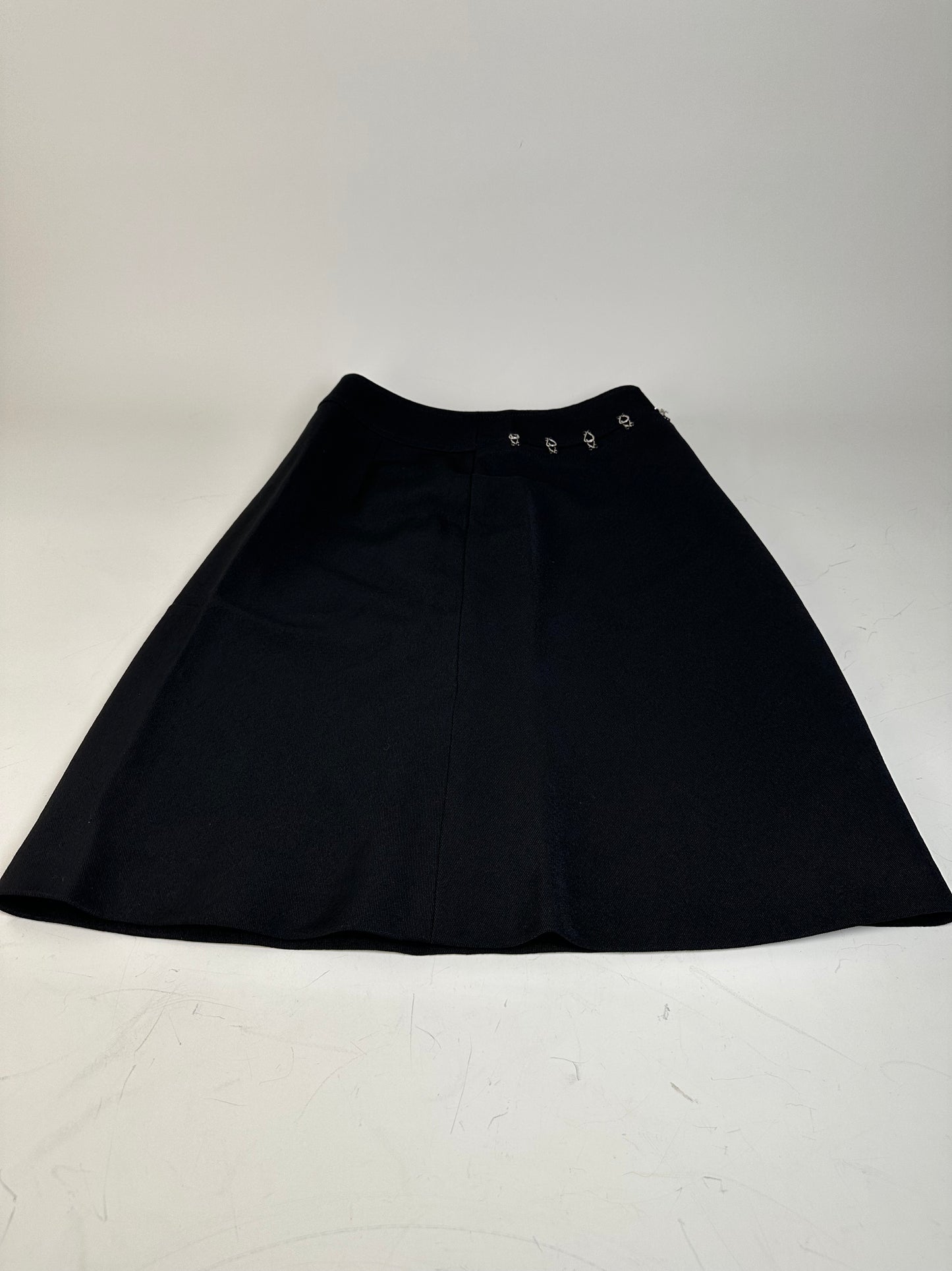Vintage Chloe Button-Front Skirt Black Silver