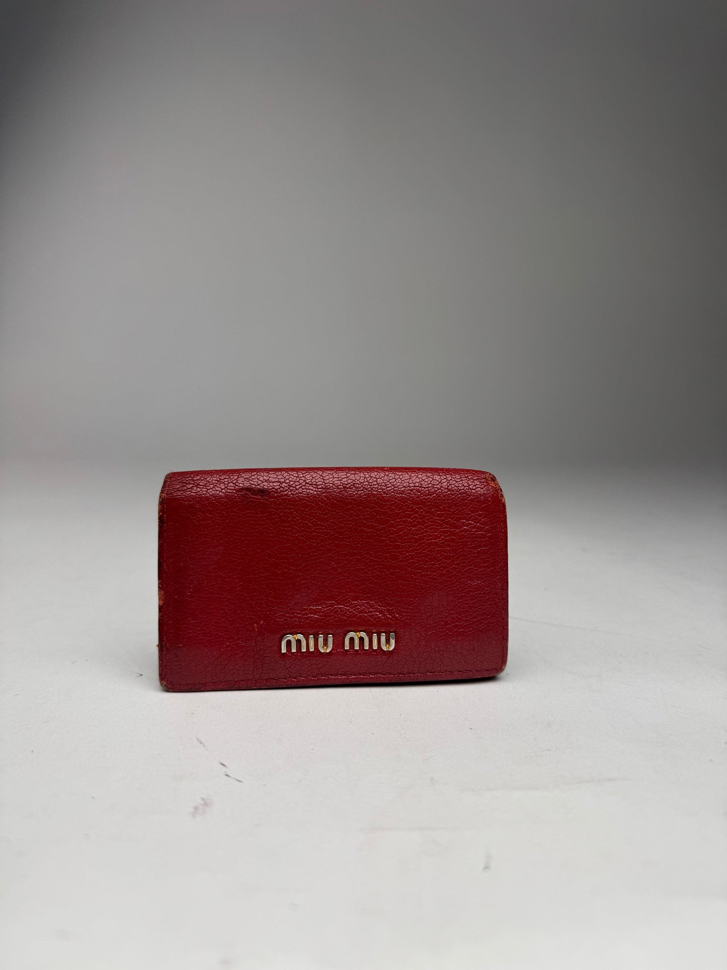 Vintage Miu Miu Leather Card Holder Red