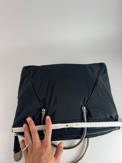 Vintage Loewe Madrid Canvas Handbag Black