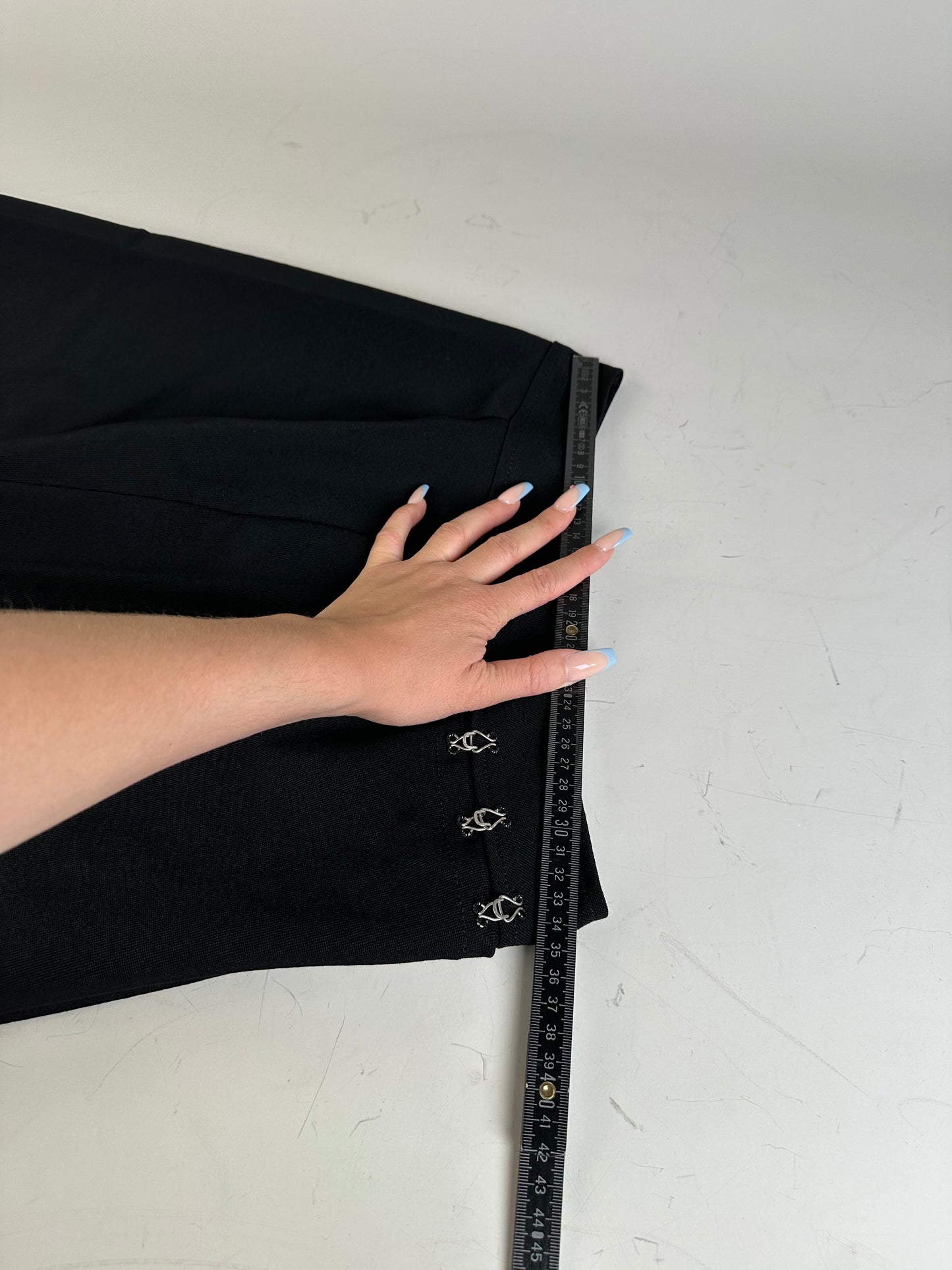 Vintage Chloe Button-Front Skirt Black Silver
