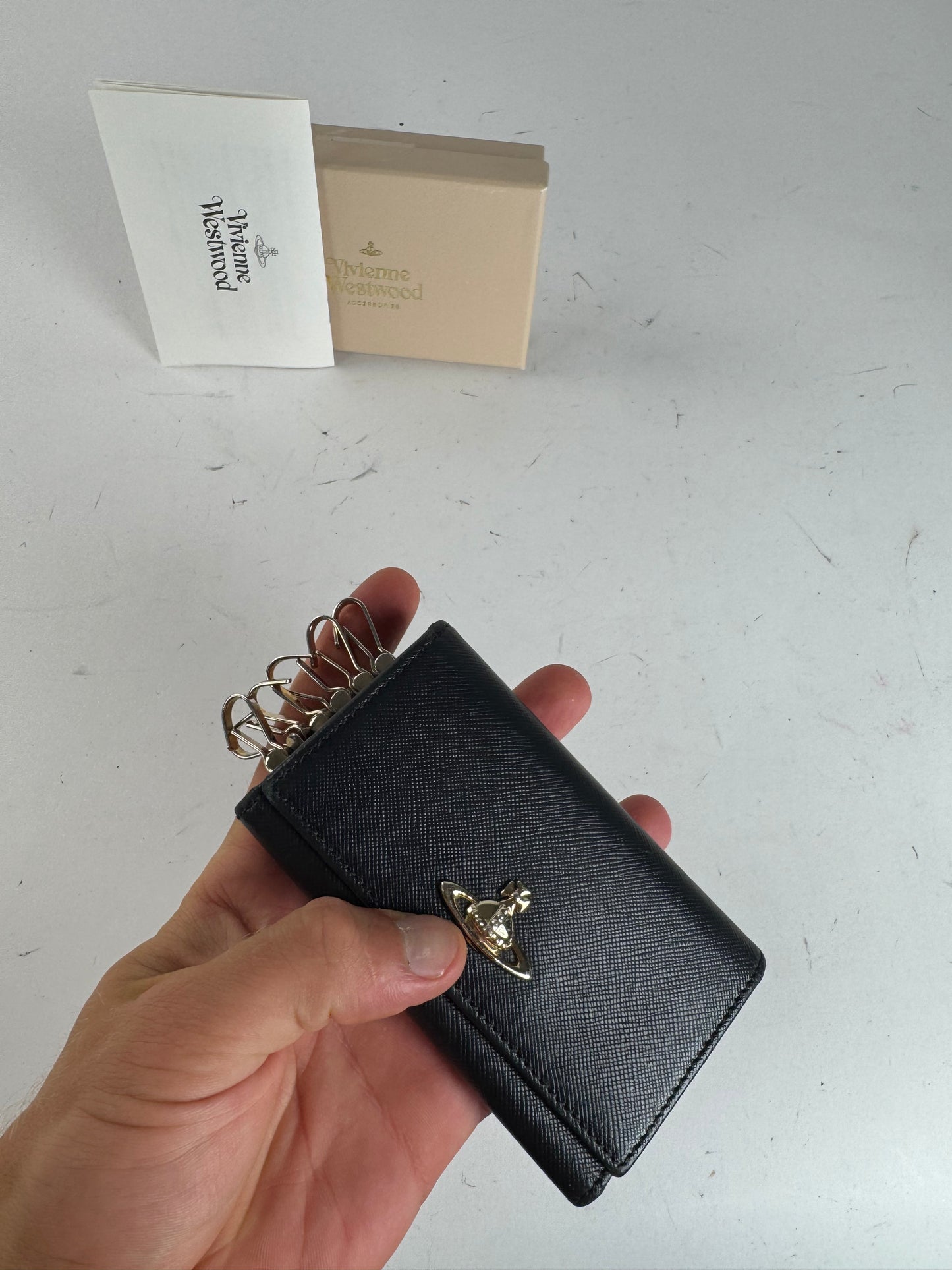 Vintage Vivienne Westwood Leather Key Holder Black