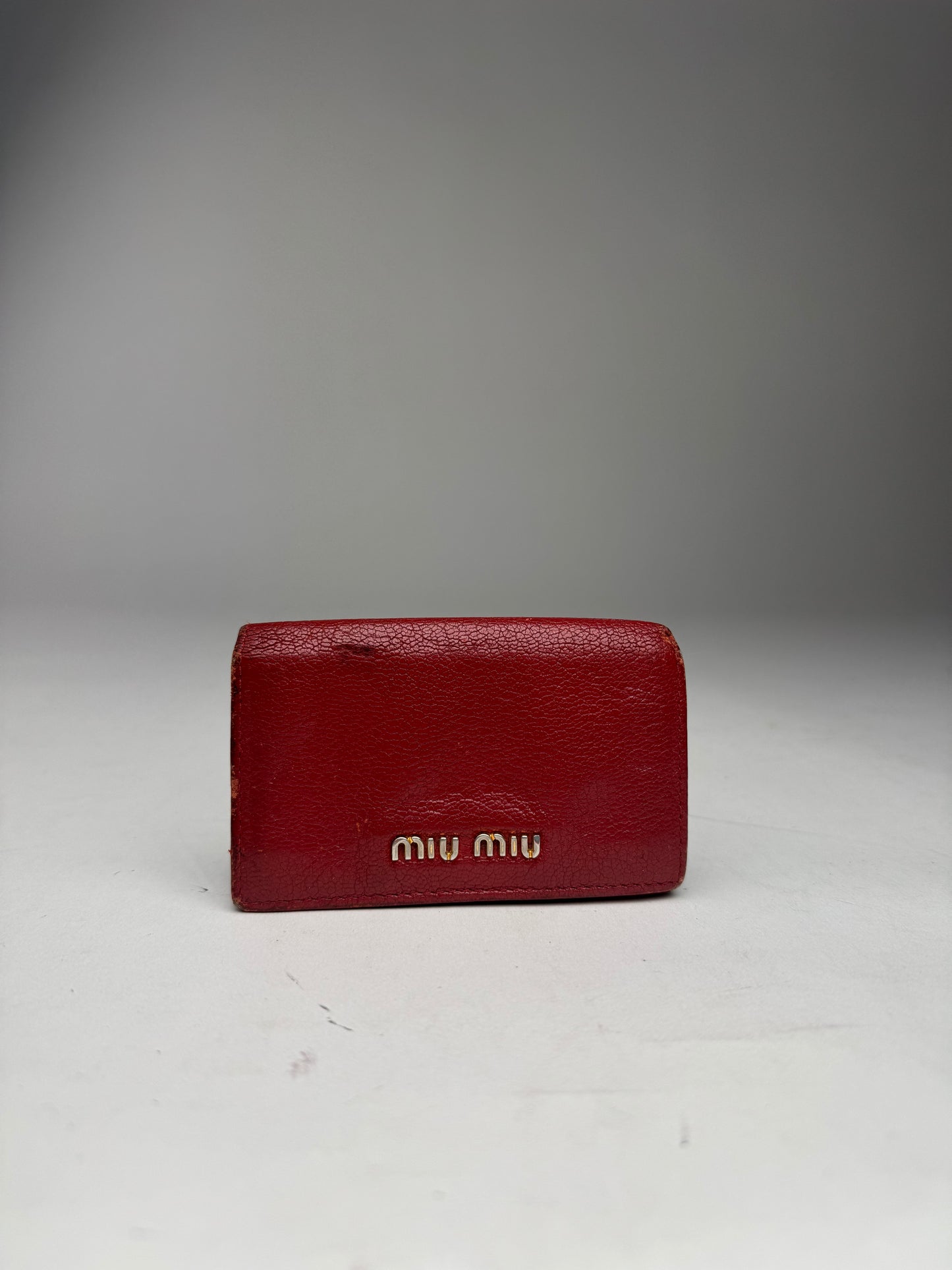 Vintage Miu Miu Leather Card Holder Red