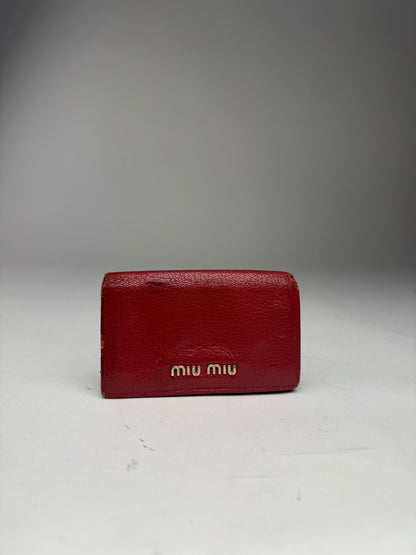 Vintage Miu Miu Leather Card Holder Red