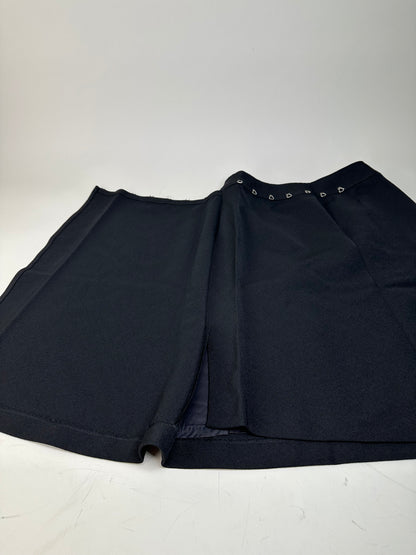 Vintage Chloe Button-Front Skirt Black Silver