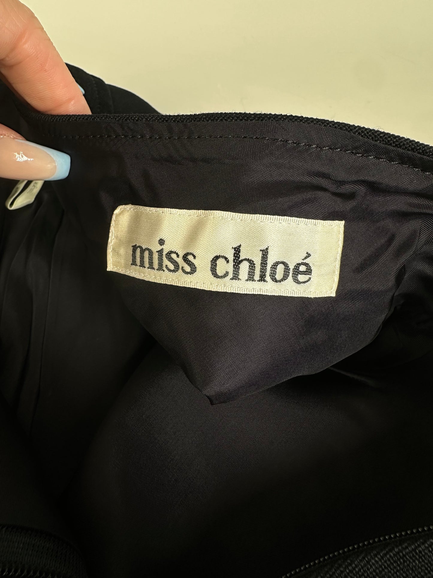 Vintage Chloe Button-Front Skirt Black Silver