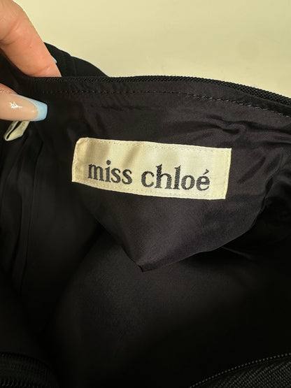 Vintage Chloe Button-Front Skirt Black Silver