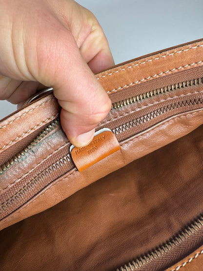 Pochette vintage en cuir Celine Paris marron vert