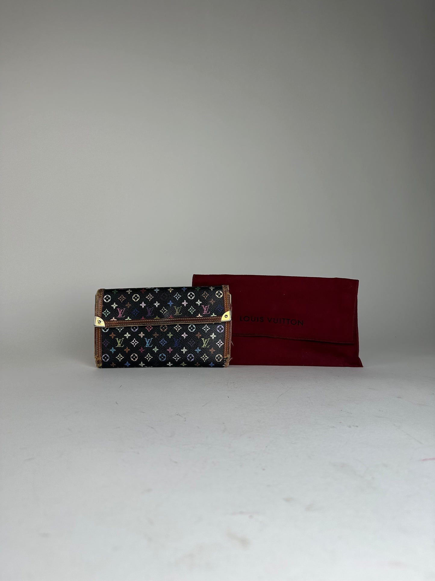 Vintage Louis Vuitton Monogram Multicolore Long Wallet Black