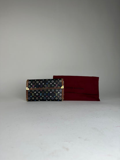 Vintage Louis Vuitton Monogram Multicolore Long Wallet Black