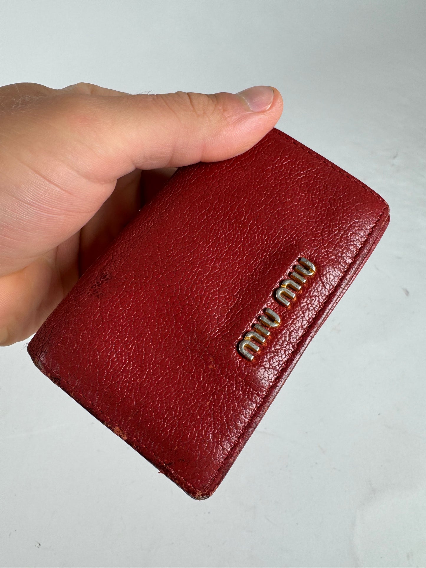 Vintage Miu Miu Leather Card Holder Red