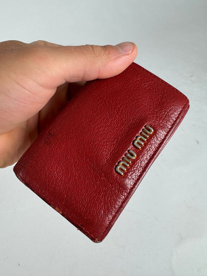 Vintage Miu Miu Leather Card Holder Red