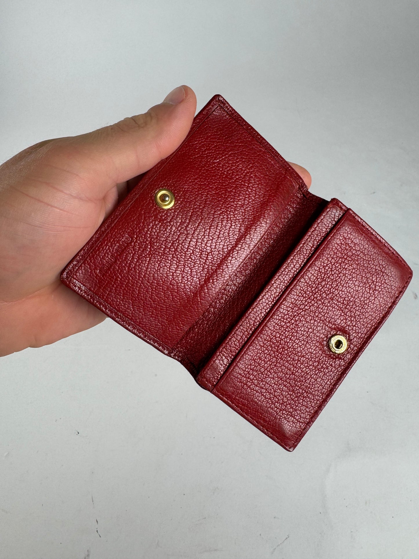Vintage Miu Miu Leather Card Holder Red