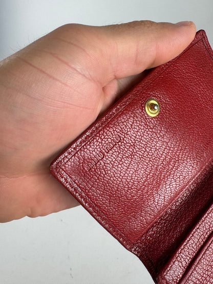 Vintage Miu Miu Leather Card Holder Red