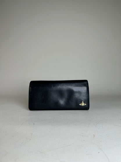 Vintage Vivienne Westwood Leather Wallet Black Gold