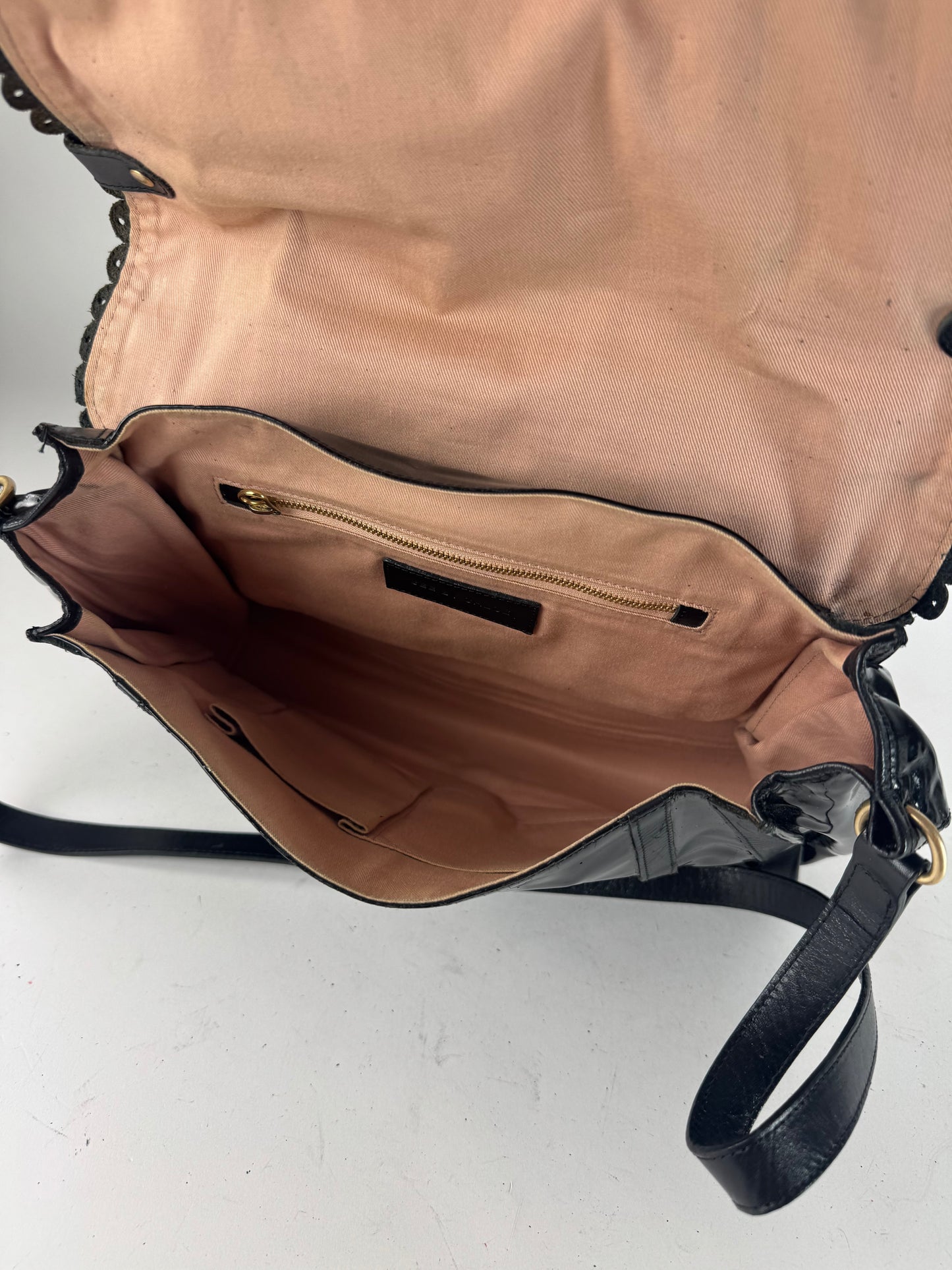 Vintage See By Chloe 2 Way Patent Leather Bag black