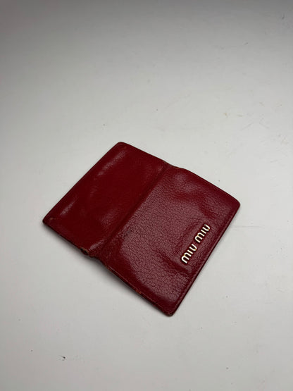 Vintage Miu Miu Leather Card Holder Red