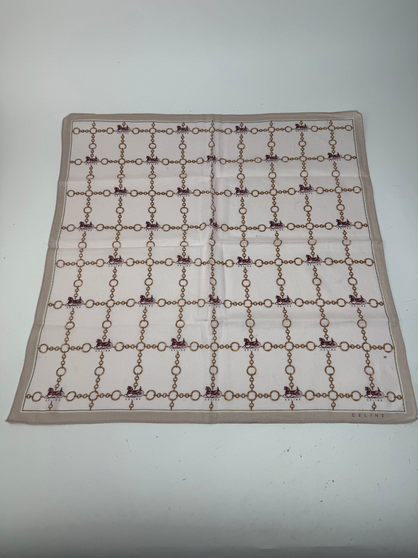 Vintage Celine Paris Scarf Brown beige