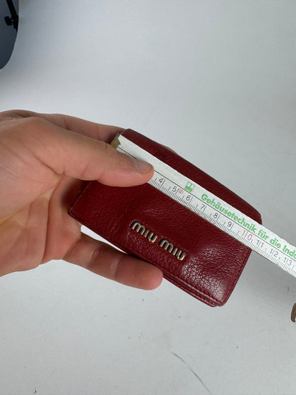 Vintage Miu Miu Leather Card Holder Red