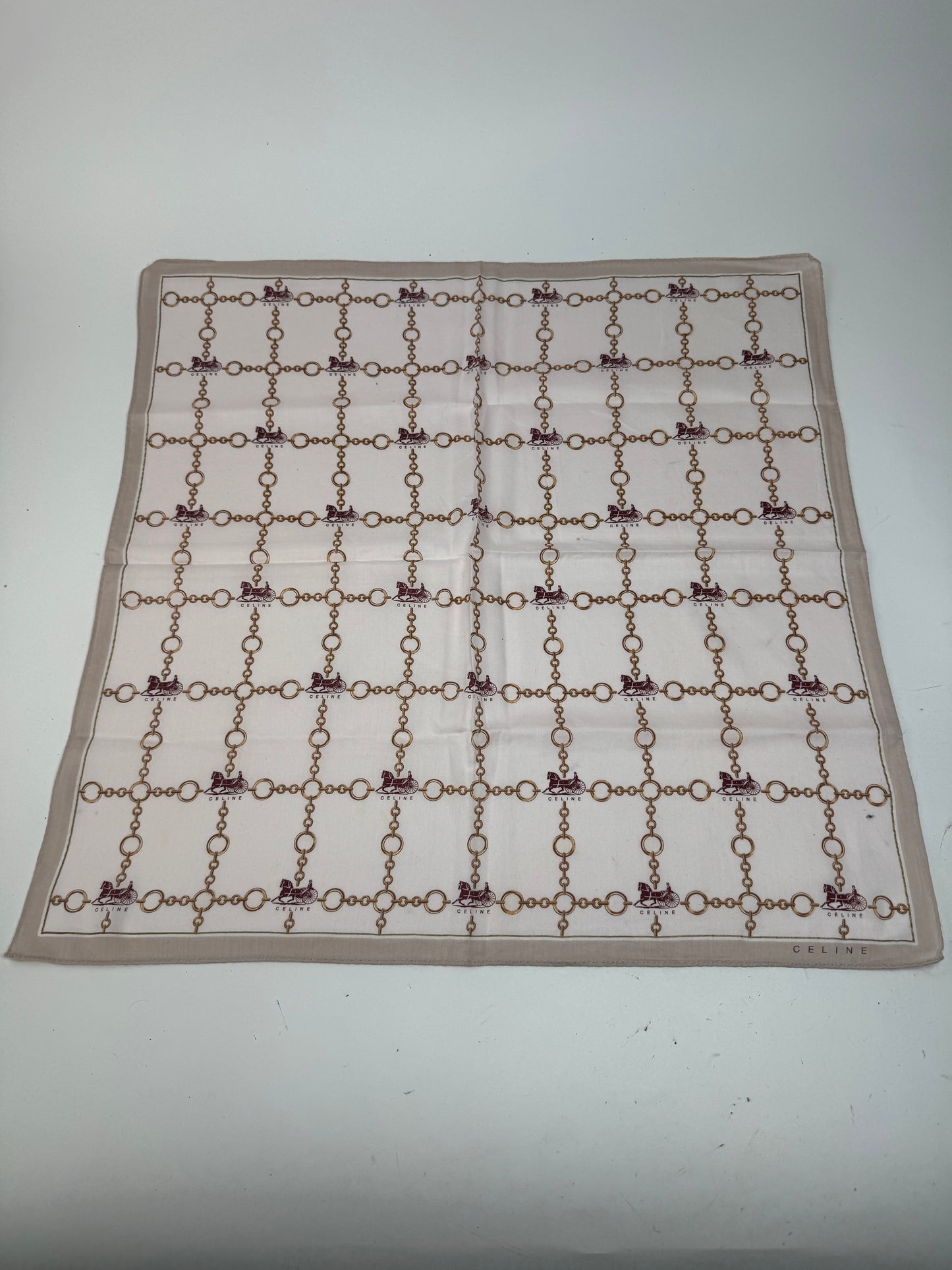 Vintage Celine Paris Scarf Brown beige