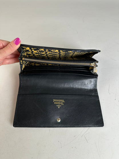Vintage Vivienne Westwood Leather Wallet Black Gold