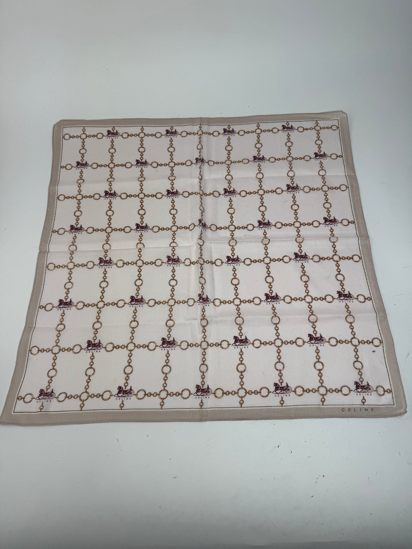 Vintage Celine Paris Scarf Brown beige