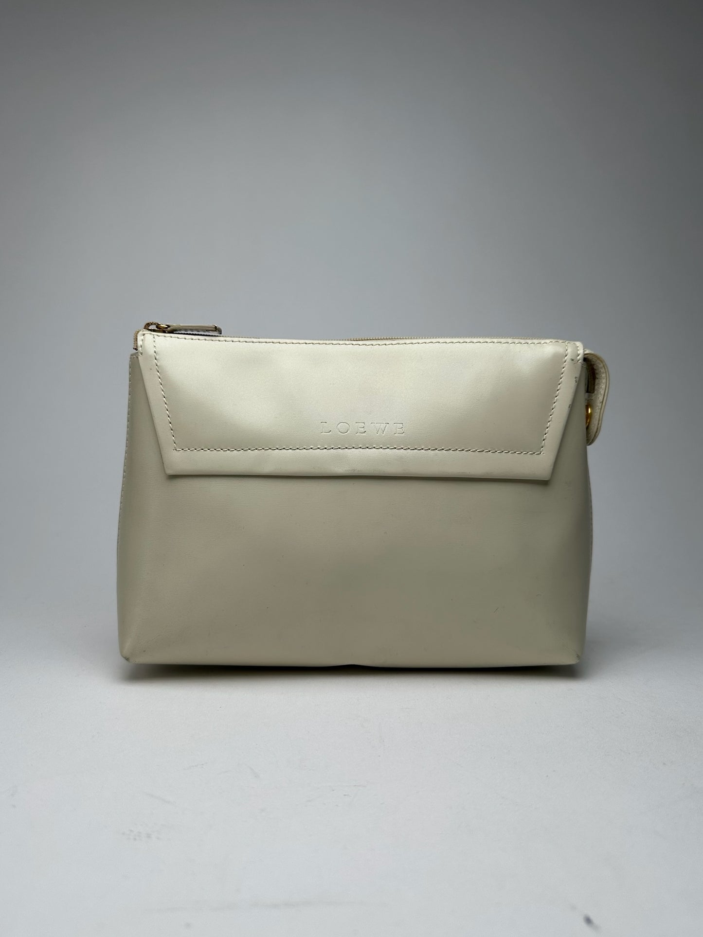 Vintage Loewe Madrid Leather clutch white