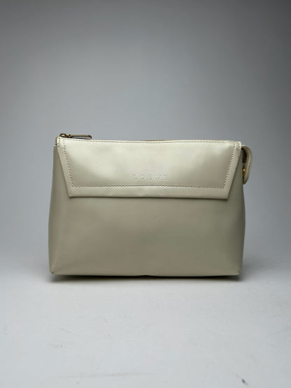 Vintage Loewe Madrid Leather clutch white