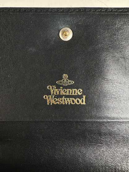 Vintage Vivienne Westwood Leather Wallet Black Gold