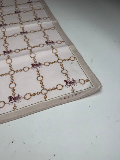 Vintage Celine Paris Scarf Brown beige