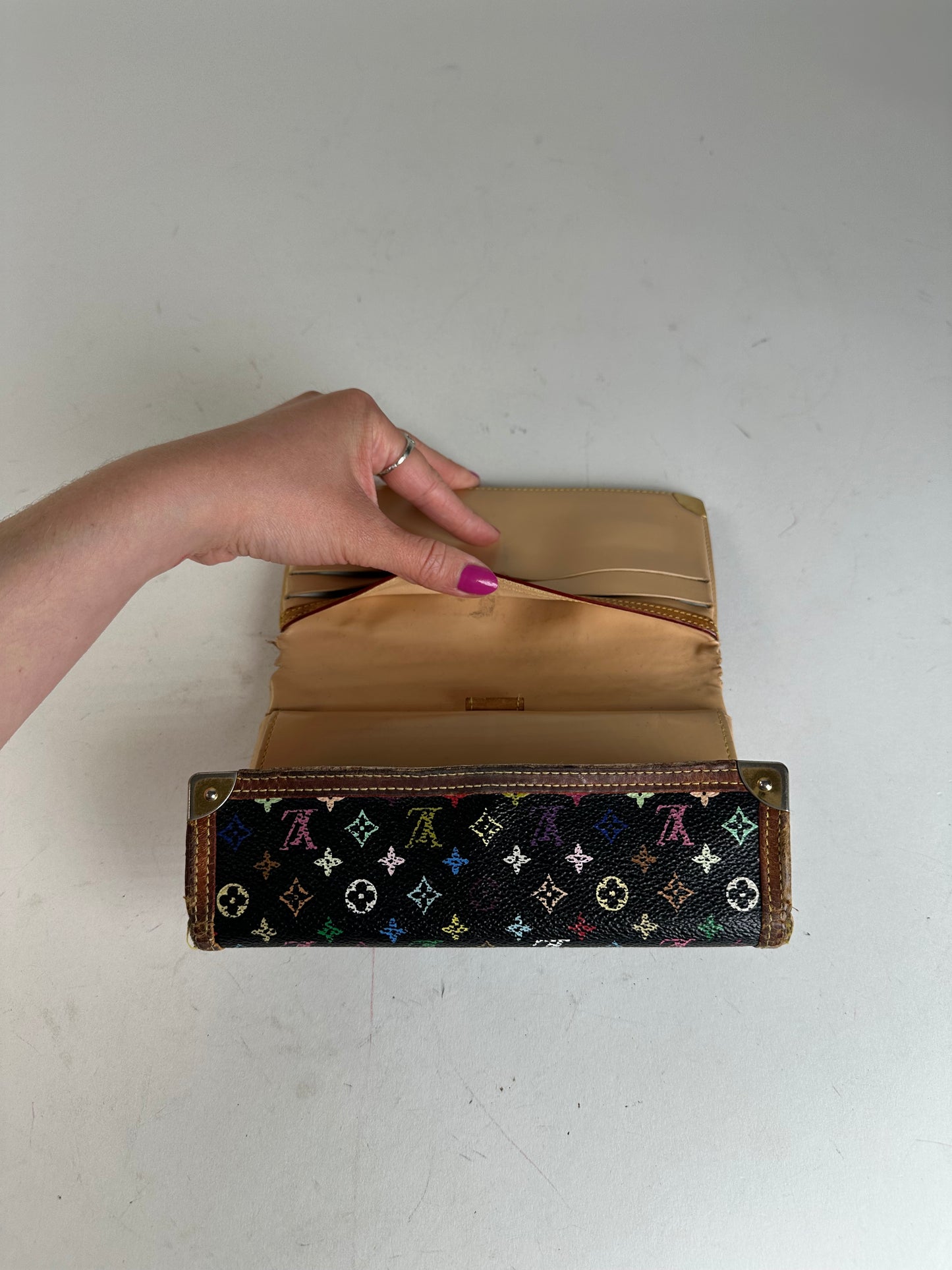 Vintage Louis Vuitton Monogram Multicolore Long Wallet Black