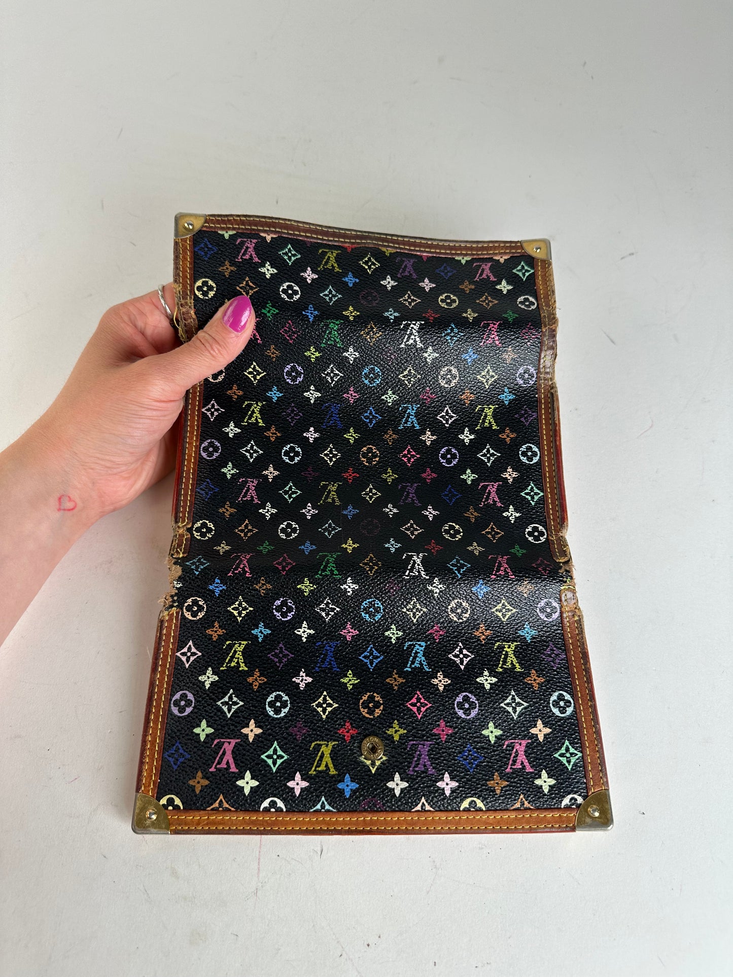 Vintage Louis Vuitton Monogram Multicolore Long Wallet Black