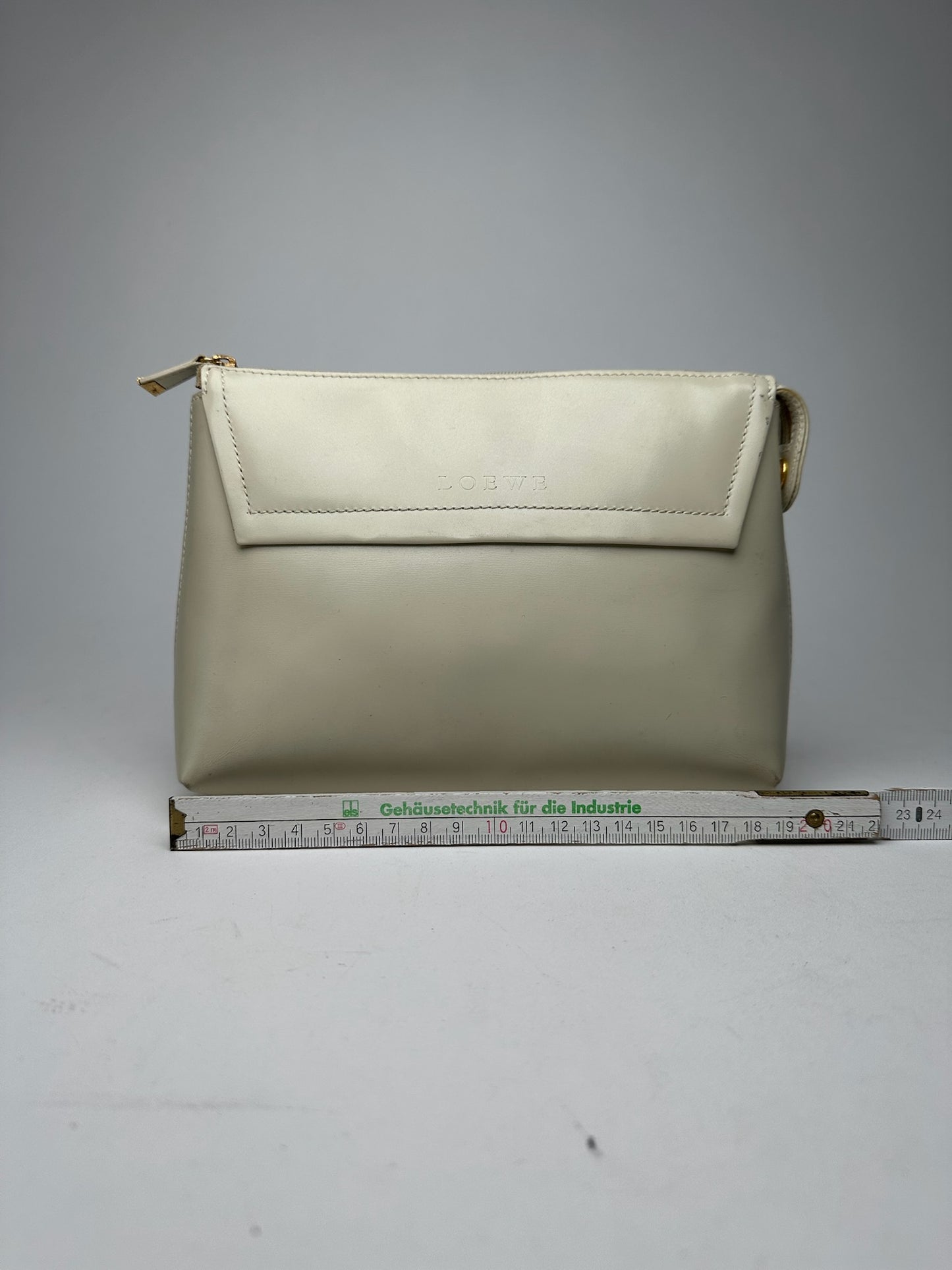Vintage Loewe Madrid Leather clutch white