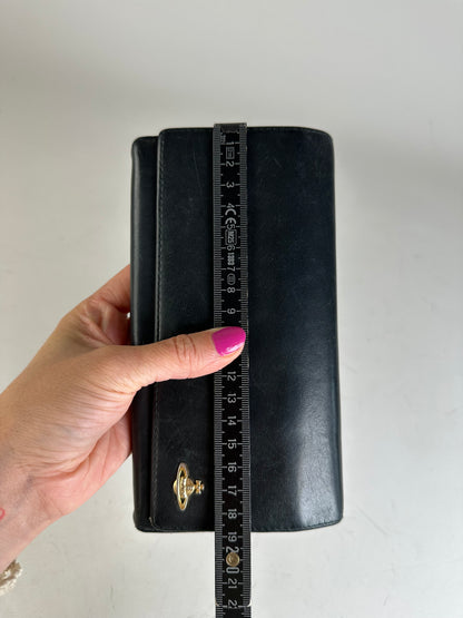 Vintage Vivienne Westwood Leather Wallet Black Gold
