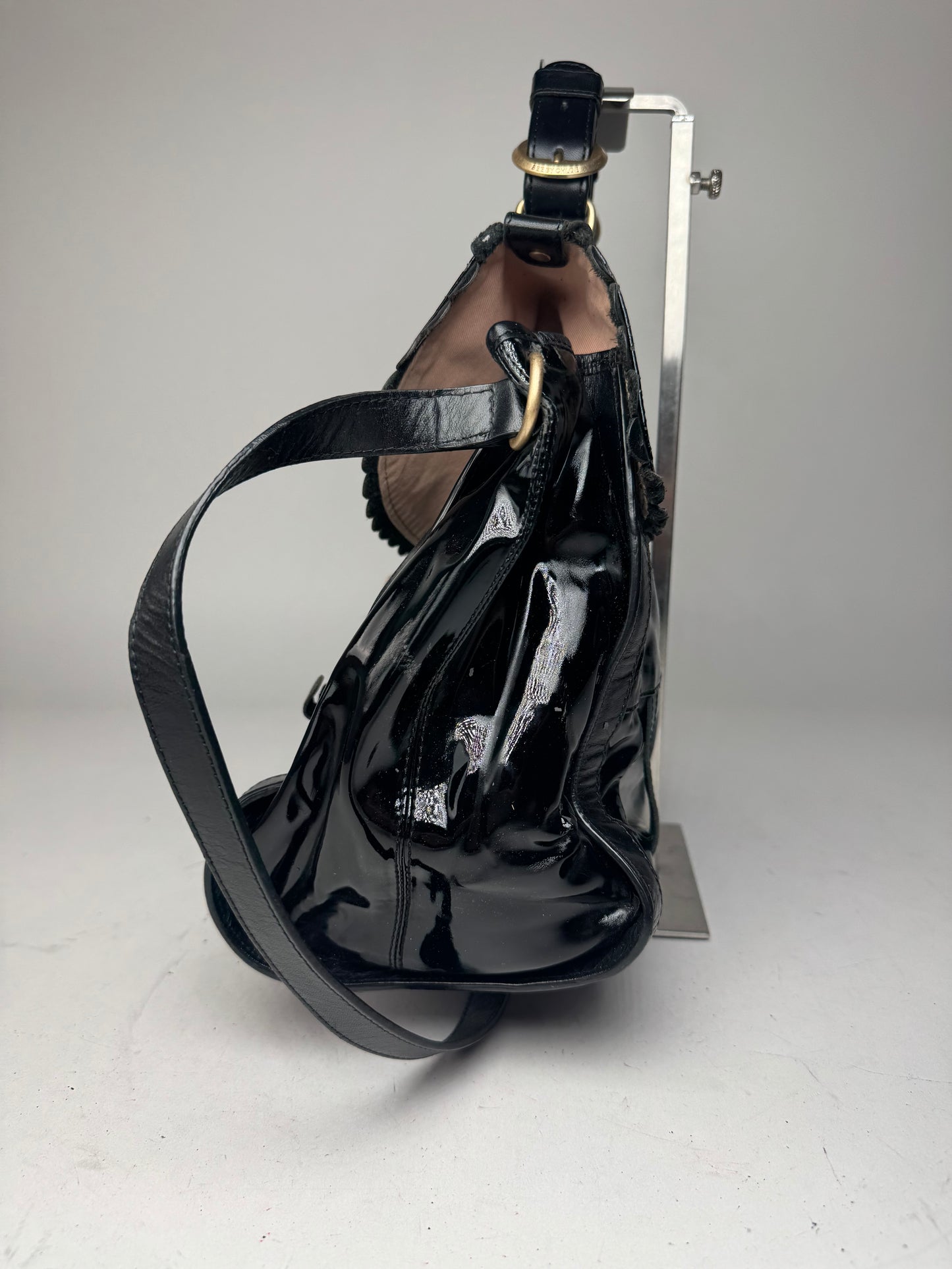 Vintage See By Chloe 2 Way Patent Leather Bag black