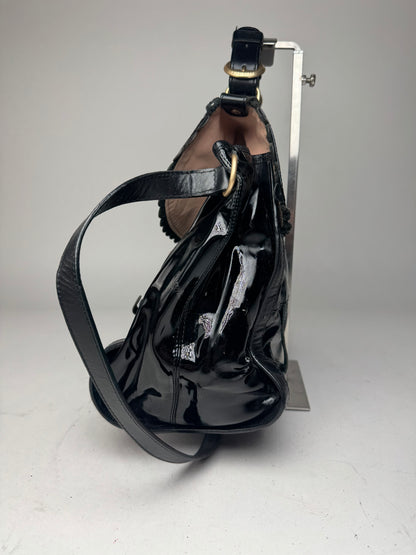 Vintage See By Chloe 2 Way Patent Leather Bag black