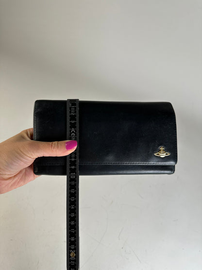 Vintage Vivienne Westwood Leather Wallet Black Gold