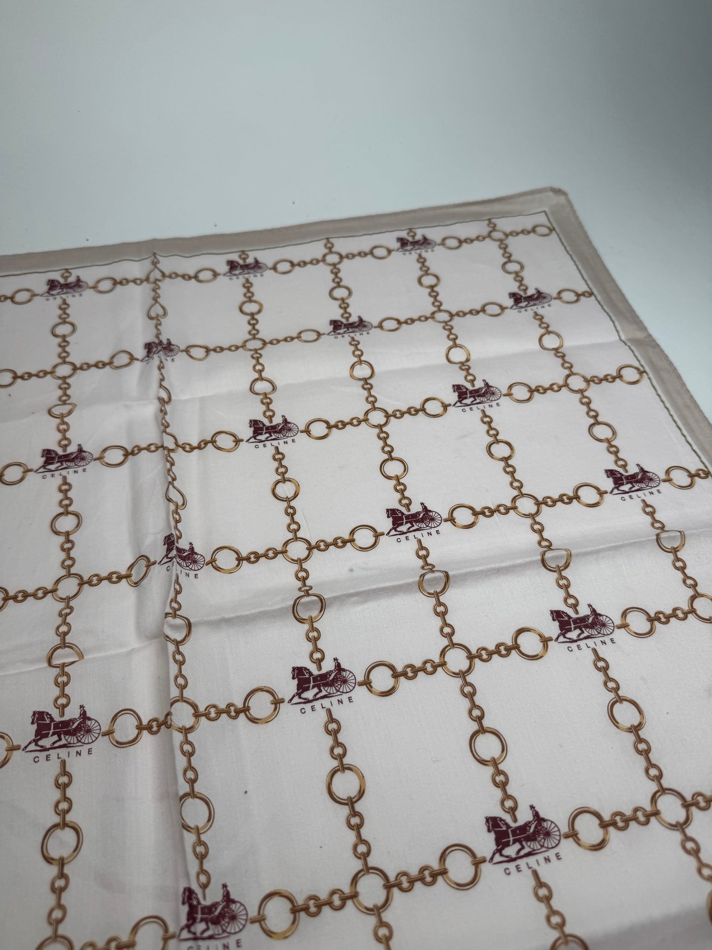 Vintage Celine Paris Scarf Brown beige