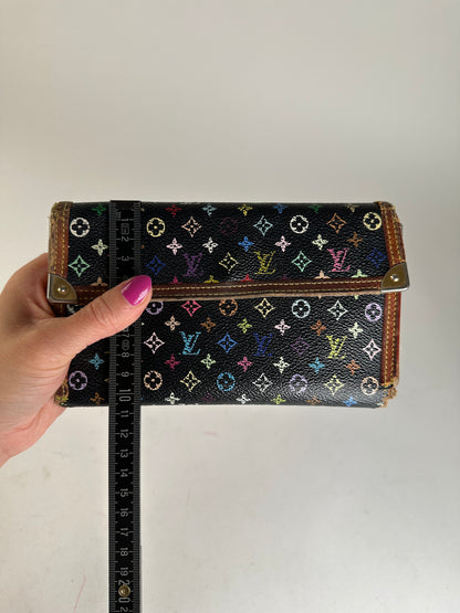Vintage Louis Vuitton Monogram Multicolore Long Wallet Black