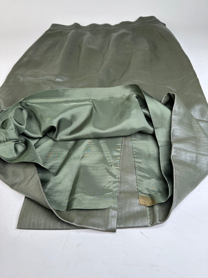 Vintage Dior Leather Skirt Olive Green