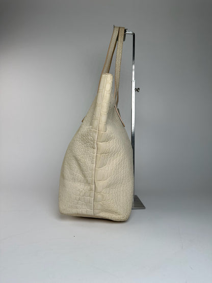 Vintage Emilio Pucci Crocodile Emblossed Leather Tote Bag