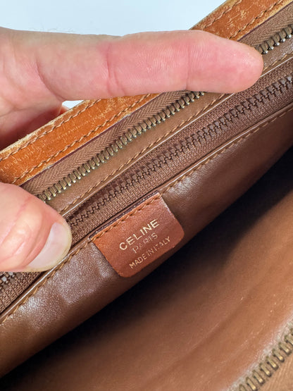 Pochette vintage en cuir marron Céline Paris