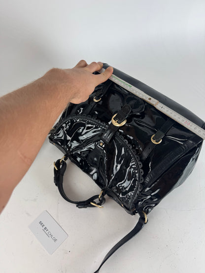 Vintage See By Chloe 2 Way Patent Leather Bag black