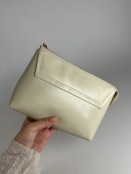 Vintage Loewe Madrid Leather clutch white