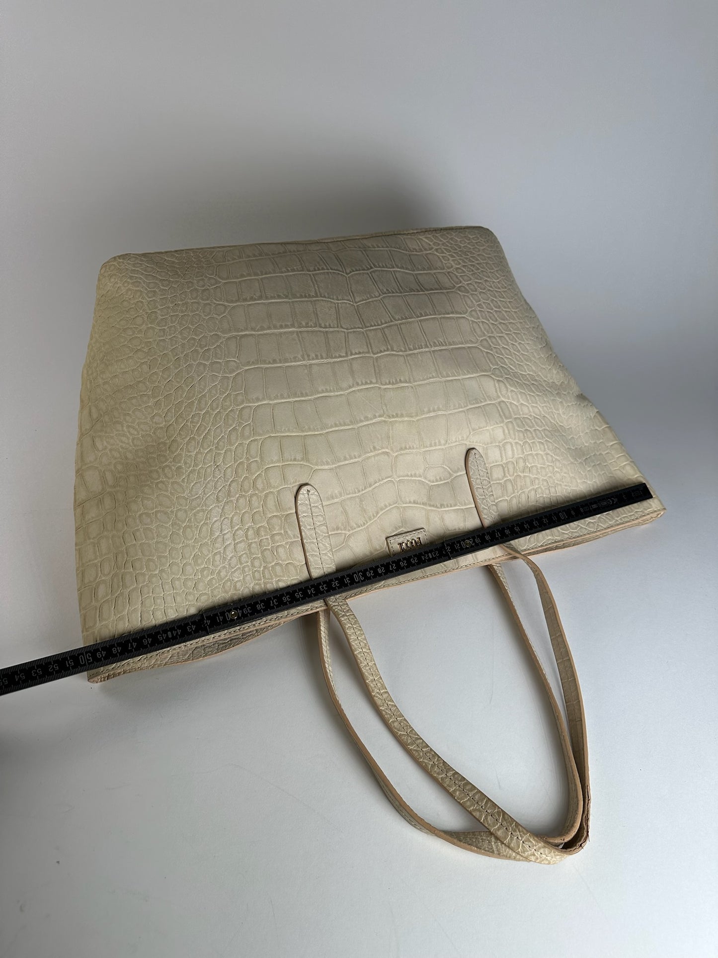 Vintage Emilio Pucci Crocodile Emblossed Leather Tote Bag