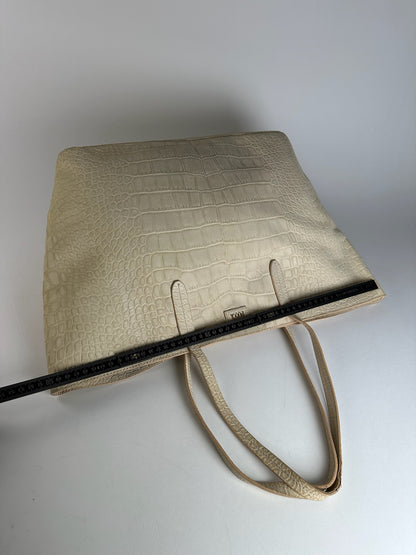 Vintage Emilio Pucci Crocodile Emblossed Leather Tote Bag