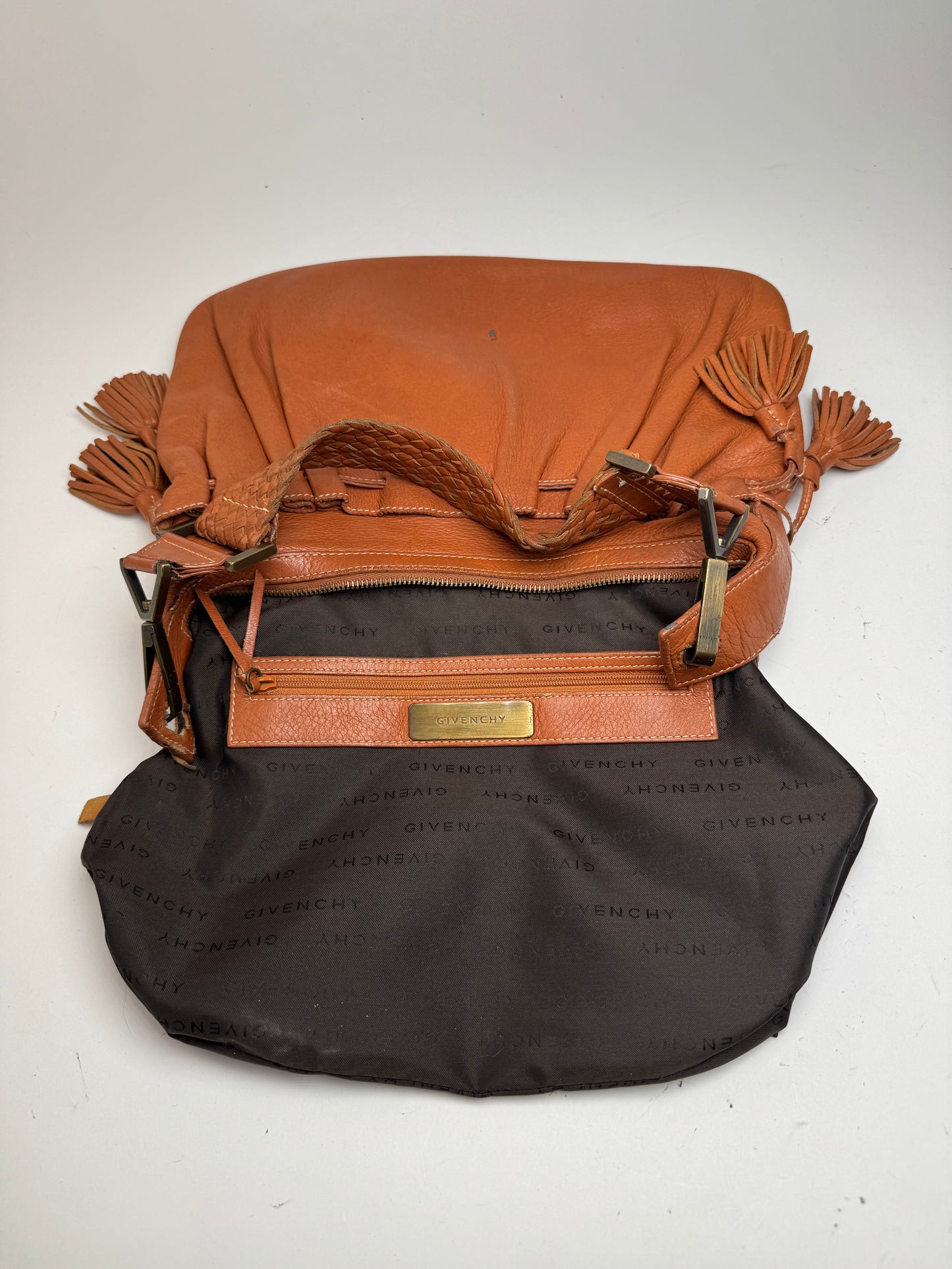 Sac vintage en cuir Givenchy orange marron