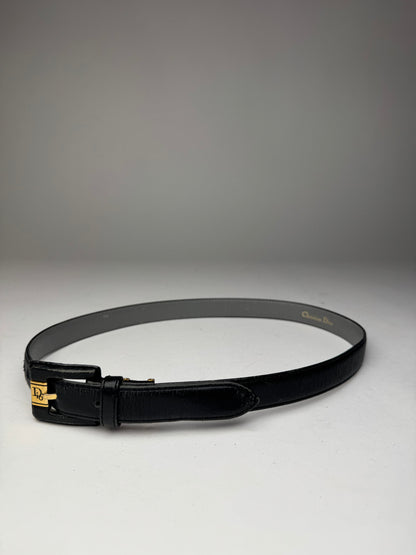 Vintage Dior Leather Belt Black