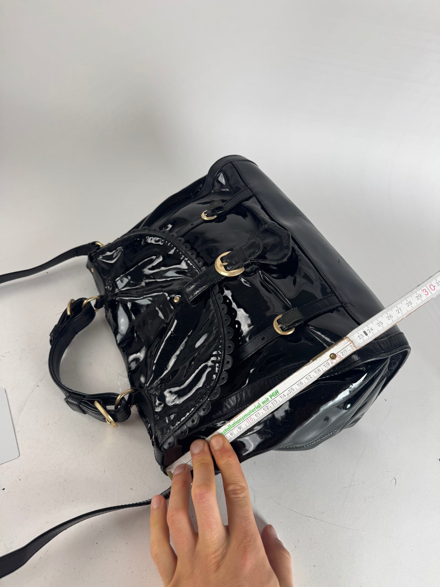 Vintage See By Chloe 2 Way Patent Leather Bag black